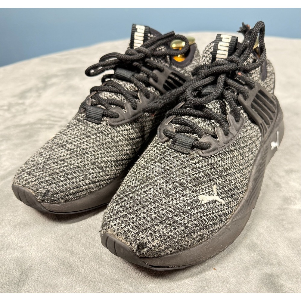 Puma‎ Running Shoes Mens 8 Gray Black Knit Sneakers NRGY Comfort